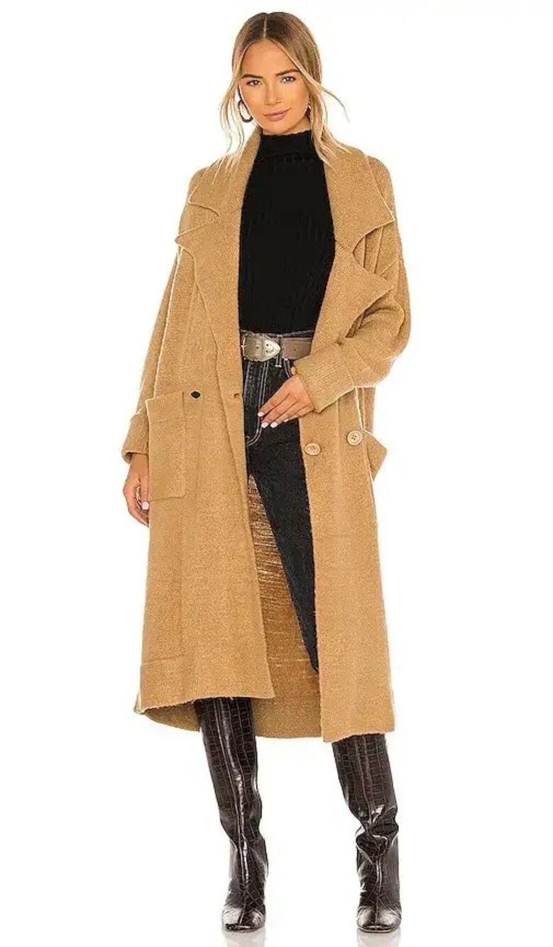 Show Me Your Mumu Melrose Sweater Jacket Small Tan Camel Knit Minimalist Fall